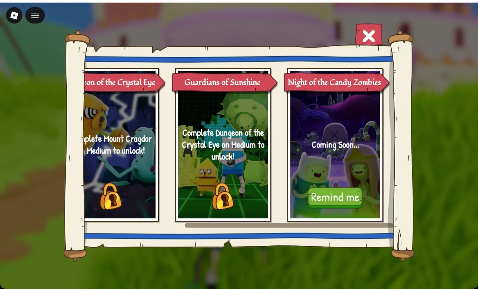 Adventure Time RPG adventure list with the Night of the Candy Zombies teaser