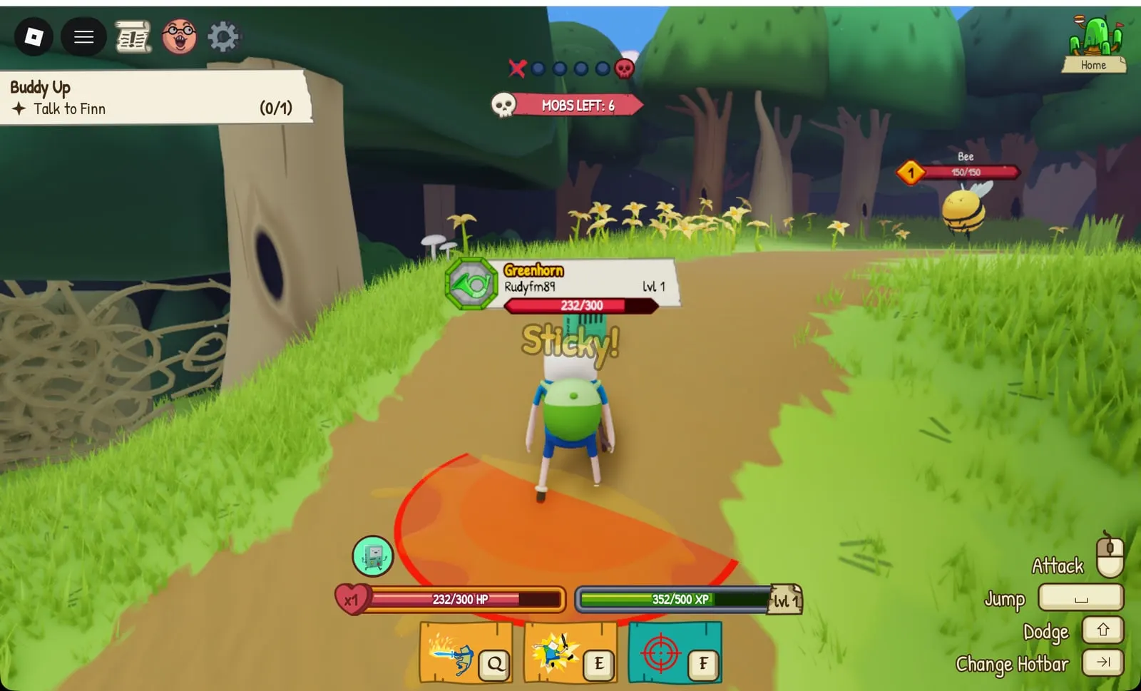 Adventure Time RPG Bee enemies with 150 HP in Mount Cragdor